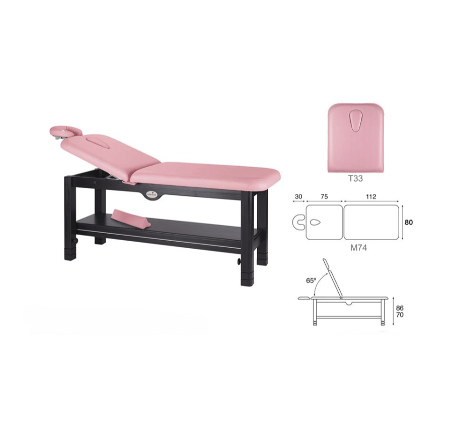 Camilla fija de madera wengué C3240W - Imagen 2
