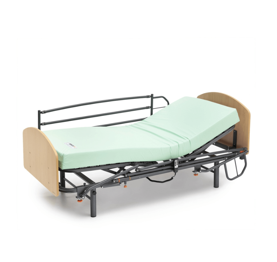 Cama GERIA + Cabecero / Piecero y Barandillas + Colchón Visco 90 x 200 (Cama Geria)